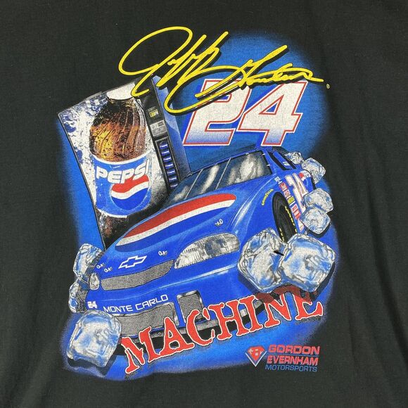 Vtg Chase T Shirt Size XL Black Jeff Gordon 24 Pepsi Right On Track Double Sided - Picture 4 of 16